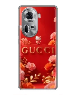 Чехол для OPPO Reno 11 5G с картинкой «Gucci — золотой сад»
