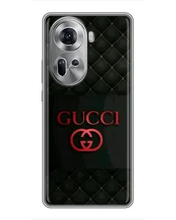 Чехол для OPPO Reno 11 5G с картинкой «Gucci — стеганый черный»