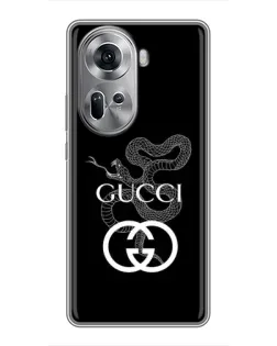 Чехол для OPPO Reno 11 5G с картинкой «Gucci — серебряная змея»