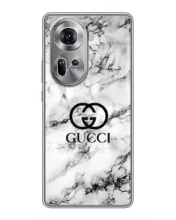 Чехол для OPPO Reno 11 5G с картинкой «Gucci — мраморный шик»