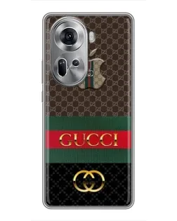 Чехол для OPPO Reno 11 5G с картинкой «Gucci — брендированный десерт»