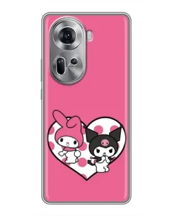 Чехол для OPPO Reno 11 5G с картинкой «Kuromi и My Melody» Чехол для OPPO Reno 11 5G с картинкой «Kuromi и My Melody»