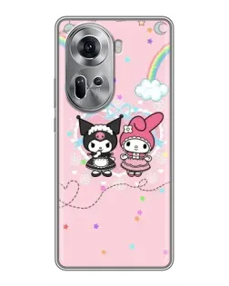 Чехол для OPPO Reno 11 5G с картинкой «My Melody и Kuromi» Чехол для OPPO Reno 11 5G с картинкой «My Melody и Kuromi»