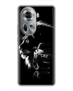 Чехол для OPPO Reno 11 5G с картинкой «BMW и лев» Чехол для OPPO Reno 11 5G с картинкой «BMW и лев»