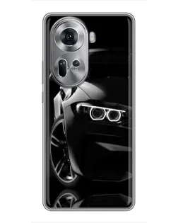Чехол для OPPO Reno 11 5G с картинкой «Черная BMW — профиль» Чехол для OPPO Reno 11 5G с картинкой «Черная BMW — профиль»