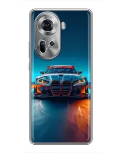 Чехол для OPPO Reno 11 5G с картинкой «BMW — огни неона» Чехол для OPPO Reno 11 5G с картинкой «BMW — огни неона»