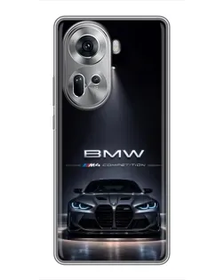 Чехол для OPPO Reno 11 5G с картинкой «BMW сквозь ночной город» Чехол для OPPO Reno 11 5G с картинкой «BMW сквозь ночной город»