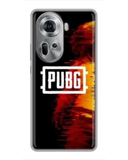 Чехол для OPPO Reno 11 5G с картинкой «Яркий логотип PUBG»
