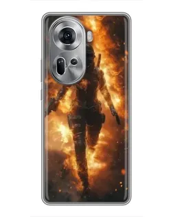 Чехол для OPPO Reno 11 5G с картинкой «BMW — скорость в дожде»