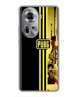Чехол для OPPO Reno 11 5G с картинкой «PUBG — камуфляжный шлем»