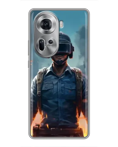 Чехол для OPPO Reno 11 5G с картинкой «PUBG — реалистичный герой»