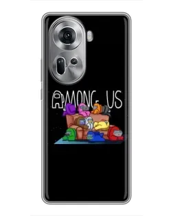 Чехол для OPPO Reno 11 5G с картинкой «Логотип Among Us»
