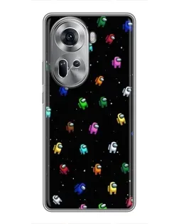 Чехол для OPPO Reno 11 5G с картинкой «Экипаж Among Us»