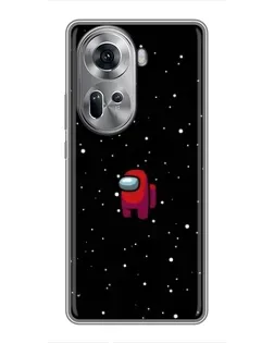 Чехол для OPPO Reno 11 5G с картинкой «Красный Among Us»