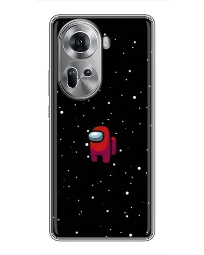 Чехол для OPPO Reno 11 5G с картинкой «Красный Among Us»