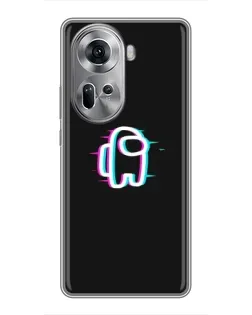 Чехол для OPPO Reno 11 5G с картинкой «Among Us неон»