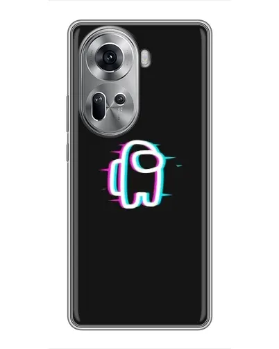 Чехол для OPPO Reno 11 5G с картинкой «Among Us неон»