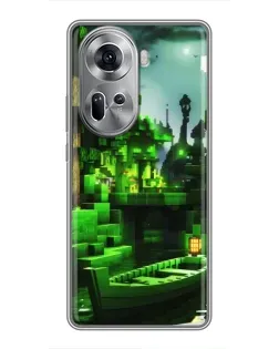 Чехол для OPPO Reno 11 5G с картинкой «Minecraft лесной пейзаж»