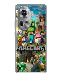 Чехол для OPPO Reno 11 5G с картинкой «Замок Minecraft»