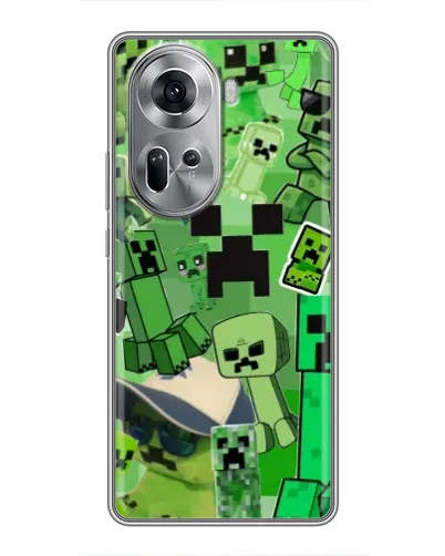 Чехол для OPPO Reno 11 5G с картинкой «Криперы Minecraft» Чехол для OPPO Reno 11 5G с картинкой «Криперы Minecraft»