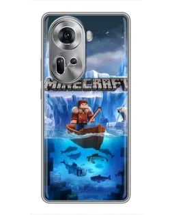 Чехол для OPPO Reno 11 5G с картинкой «Minecraft ледяной мир»