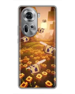 Чехол для OPPO Reno 11 5G с картинкой «Поле подсолнухов»