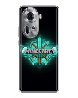 Чехол для OPPO Reno 11 5G с картинкой «Minecraft Diamond лого»
