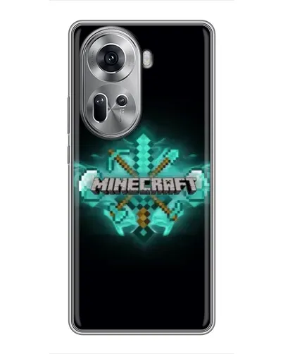 Чехол для OPPO Reno 11 5G с картинкой «Minecraft Diamond лого» Чехол для OPPO Reno 11 5G с картинкой «Minecraft Diamond лого»
