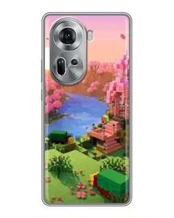 Чехол для OPPO Reno 11 5G с картинкой «Розовое дерево Minecraft»