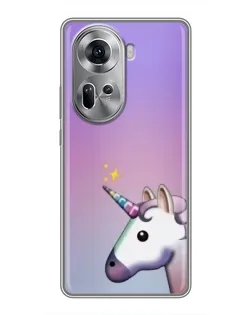 Чехол для OPPO Reno 11 5G с картинкой «Единорог градиент»