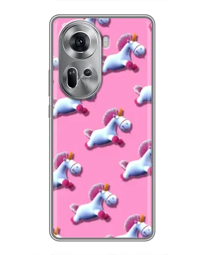 Чехол для OPPO Reno 11 5G с картинкой «Единороги на розовом»