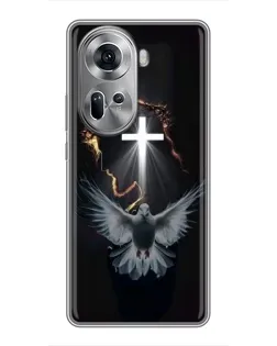 Чехол для OPPO Reno 11 5G с картинкой «Голубь и Свет»