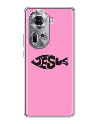 Чехол для OPPO Reno 11 5G с картинкой «Розовый символ Jesus» Чехол для OPPO Reno 11 5G с картинкой «Розовый символ Jesus»