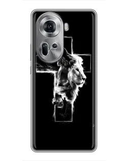 Чехол для OPPO Reno 11 5G с картинкой «Сияющий крест Jesus»