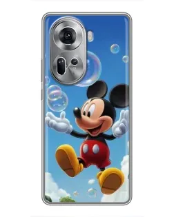Чехол для OPPO Reno 11 5G с картинкой «Mickey и мыльные пузыри»