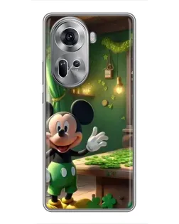 Чехол для OPPO Reno 11 5G с картинкой «Микки в мастерской»