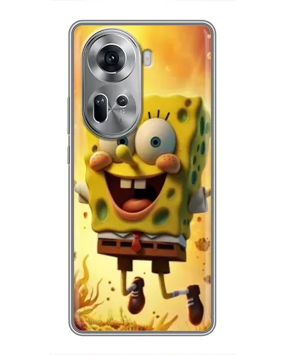 Чехол для OPPO Reno 11 5G с картинкой «Губка Боб прыгает»
