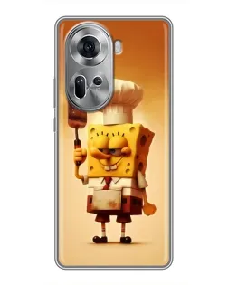 Чехол для OPPO Reno 11 5G с картинкой «Губка Боб повар»
