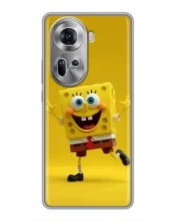 Чехол для OPPO Reno 11 5G с картинкой «Позитивный Губка Боб»