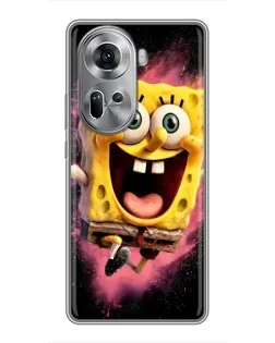 Чехол для OPPO Reno 11 5G с картинкой «Взрывной Спанч Боб»