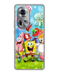 Чохол для OPPO Reno 11 5G з картинкою «Губка Боб та друзі» Чохол для OPPO Reno 11 5G з картинкою «Губка Боб та друзі»