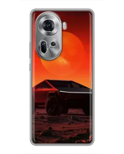 Чехол для OPPO Reno 11 5G с картинкой «Cybertruck на Марсе»