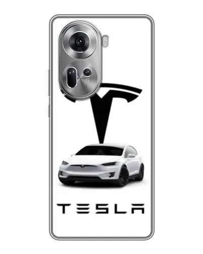 Чехол для OPPO Reno 11 5G с картинкой «Tesla White Style»