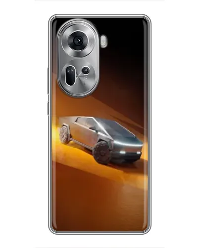 Чехол для OPPO Reno 11 5G с картинкой «Cybertruck в пустыне»