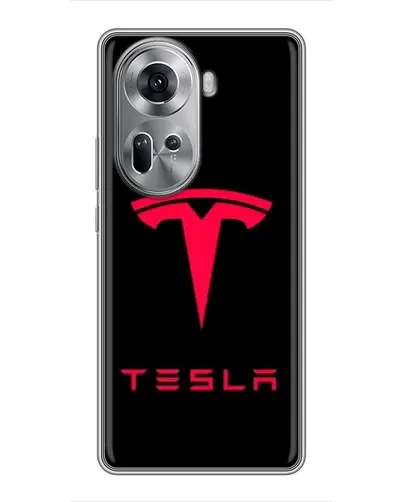 Чехол для OPPO Reno 11 5G с картинкой «Tesla Red Logo»