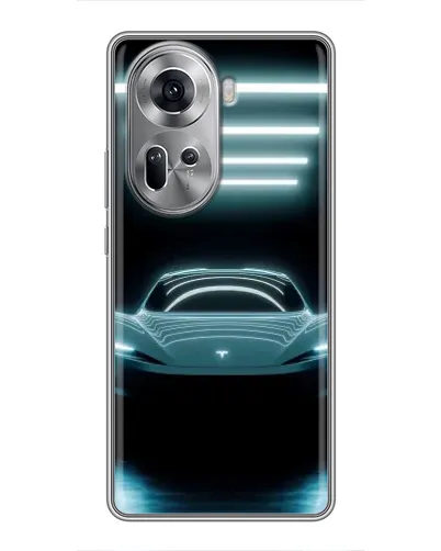 Чехол для OPPO Reno 11 5G с картинкой «Tesla в неоне»