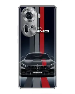 Чехол для OPPO Reno 11 5G с картинкой «Mercedes — белый карбон»