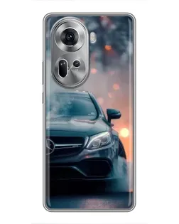 Чехол для OPPO Reno 11 5G с картинкой «Mercedes — ночной город» Чехол для OPPO Reno 11 5G с картинкой «Mercedes — ночной город»