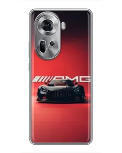 Чехол для OPPO Reno 11 5G с картинкой «Mercedes AMG — красная линия»