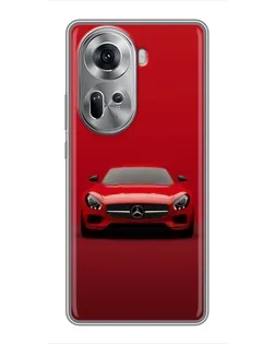 Чехол для OPPO Reno 11 5G с картинкой «Красный Mercedes AMG»